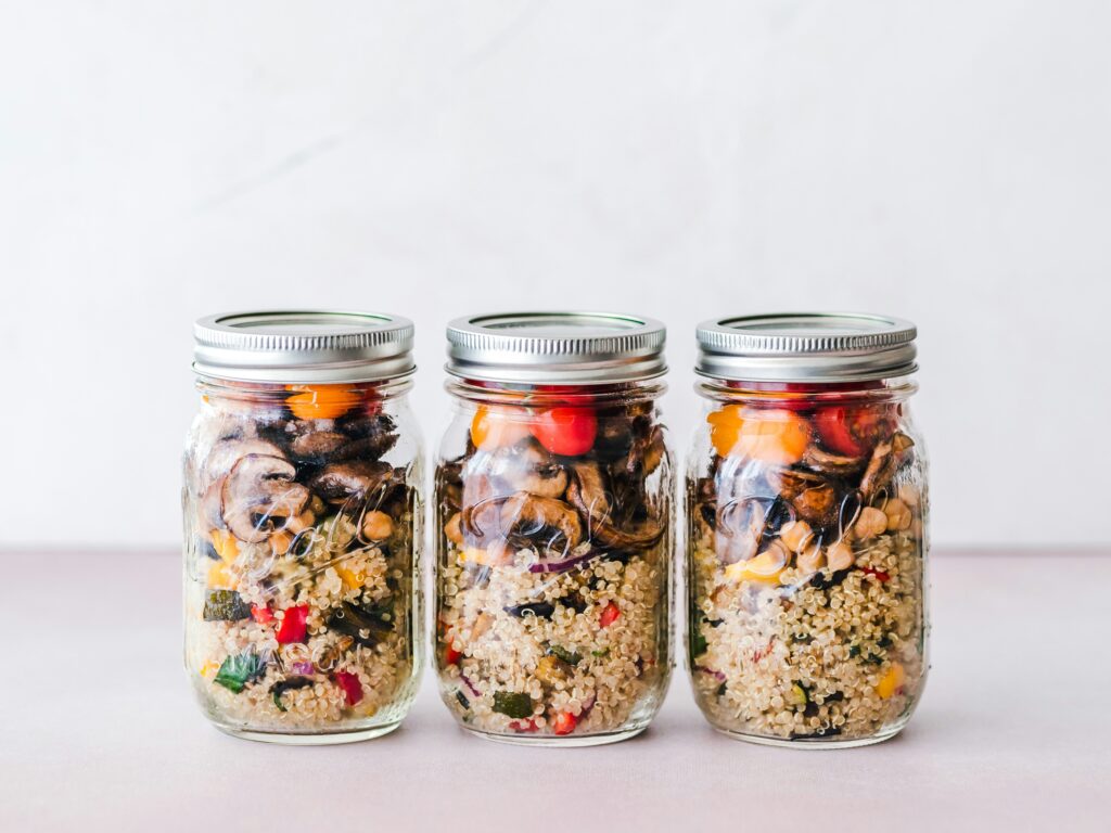 Meal prep mason jars