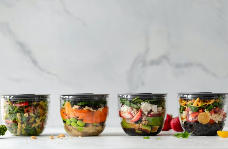 Healthy meal prep jars