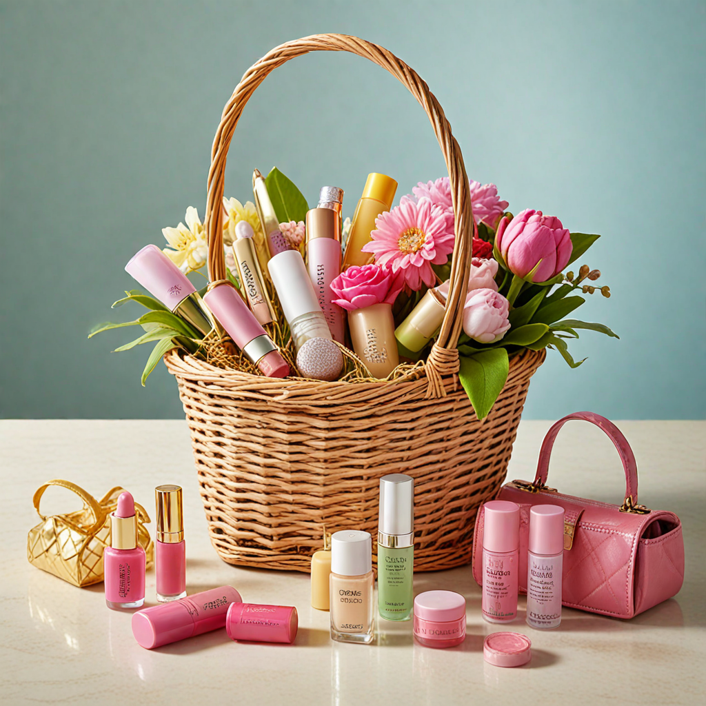 Fashionista Easter Basket – Packed with trendy accessories, lip gloss, mini perfumes, and a stylish tote bag.